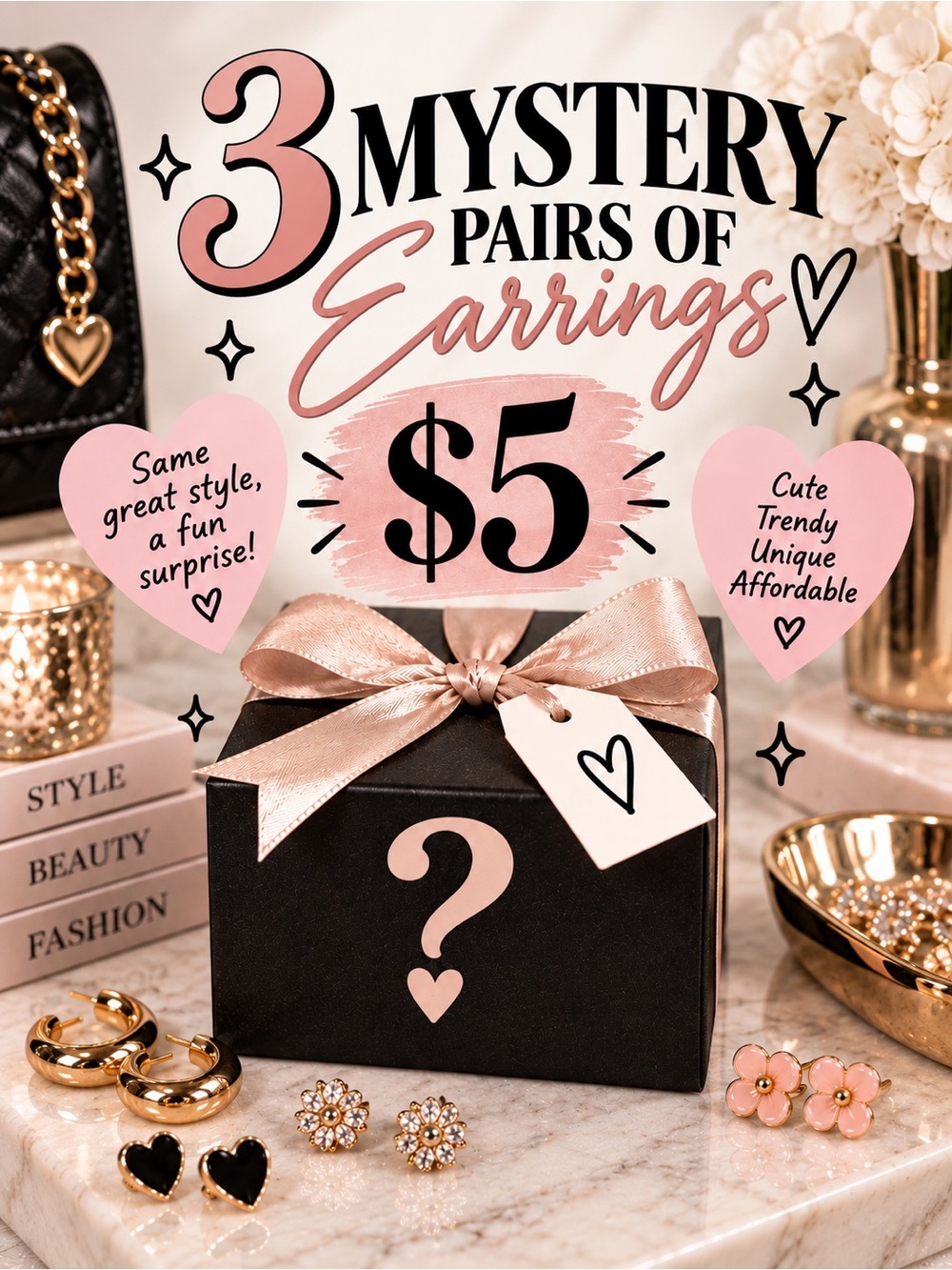 3 Mystery Pairs of Earrings | Surprise Jewelry Bundle ✨